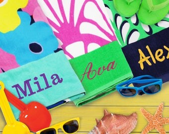 Beach Towels Personalized, Custom Beach Towel, Monogrammed Beach Towel, Embroidered Beach Towel, Beach Towel Monogram