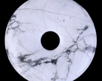 30mm g0128.18 White howlite donut gemstone pendant focal bead