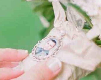 2 Wedding Bouquet photo charms to hang on your bridal bouquet for keepsake (includes everything you need ) Wedding Jewelry