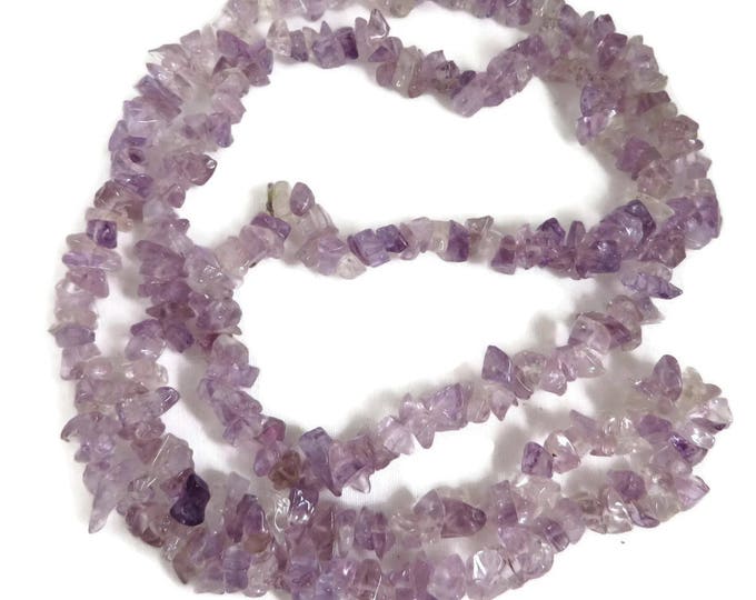 Purple Quartz Necklace | Lavender Beaded Quartz Chip Necklace