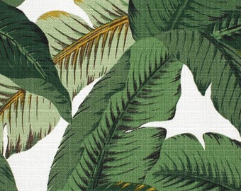 SHIPS FAST Tommy Bahama Swaying Palms LINEN Indoor Home Decor Fabric, Banana Leaf Fabric Dark Green Leaves Upholstery Drapery Fabric Yardag