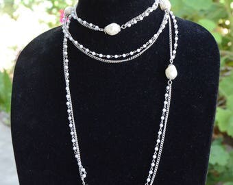 Vintage Faux Pearl Double Strand Necklace
