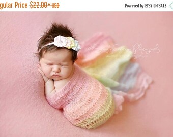 SALE Rainbow Mohair Wrap, Newborn Photo Prop, Newborn Wrap, Mohair Wrap, Rainbow Prop, Rainbow Baby, Pastel Rainbow Wrap