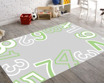 Classroom Rug, Numbers Art, Kids Rug, Playroom Decor, Math Decor, Area Rug, Daycare Decor, Nursery Rug, Dorm Rug, Math Nerd, Baby Numbers