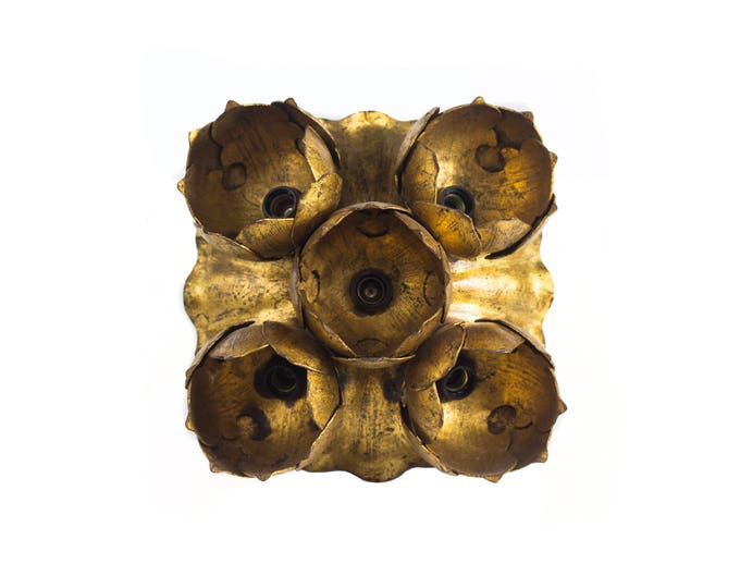 Apply Wall or Ceiling. Water Lily, forge and Gold Leaf.