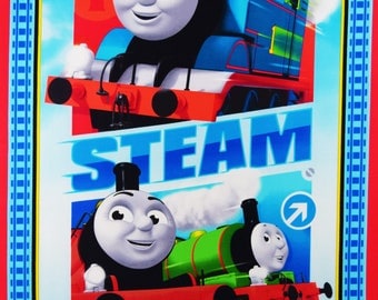 Thomas the Train Fabric Panel Steam Team Express Fabric From Quilting Treasures 100% Cotton