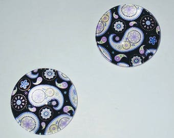 X 1 colorful Cabochon. 20mm