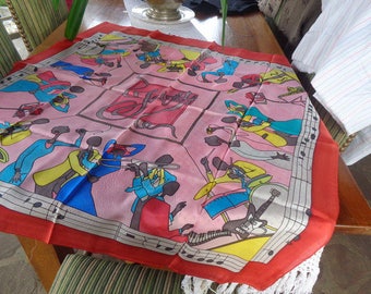 painted silk scarf has hand jazz