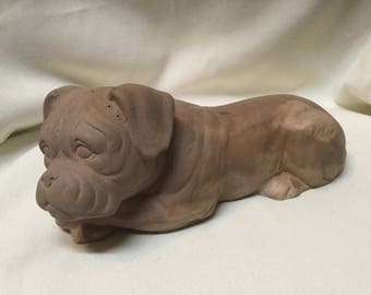 cement boxer dog statue