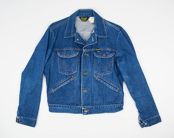 40/M - Vintage Wrangler Jean Jacket M - Vintage Jean Jacket Size 40 - Blue Jean Jacket Men's Medium - Indigo Jean Jacket 70s Vintage 74126NV