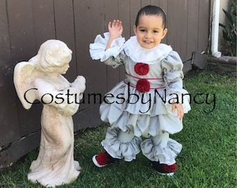 Children's Clown Costume, Jesster Costume, Pennywise Costume , IT costume,