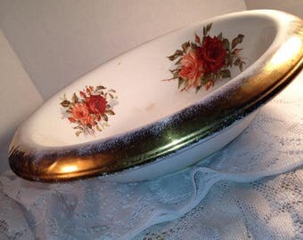 Very large Vintage Bowl, Wash Basin Floral Design KT&K Porcelain Knowles Taylor and Knowles