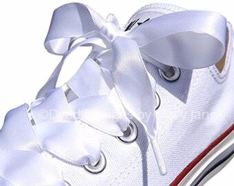 Satin laces, Wedding shoelaces, 7/8 inch satin laces, tennis shoelaces, Satin ribbon shoelaces