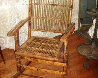 CLEARANCE SALE 50 OFF Antique Bamboo Folding Rocking Chair Vintage Rattan Rocker Adult CLEARANCE SALE 50 OFF Antique Bamboo Folding Rocking Chair Vintage Rattan Rocker Adult