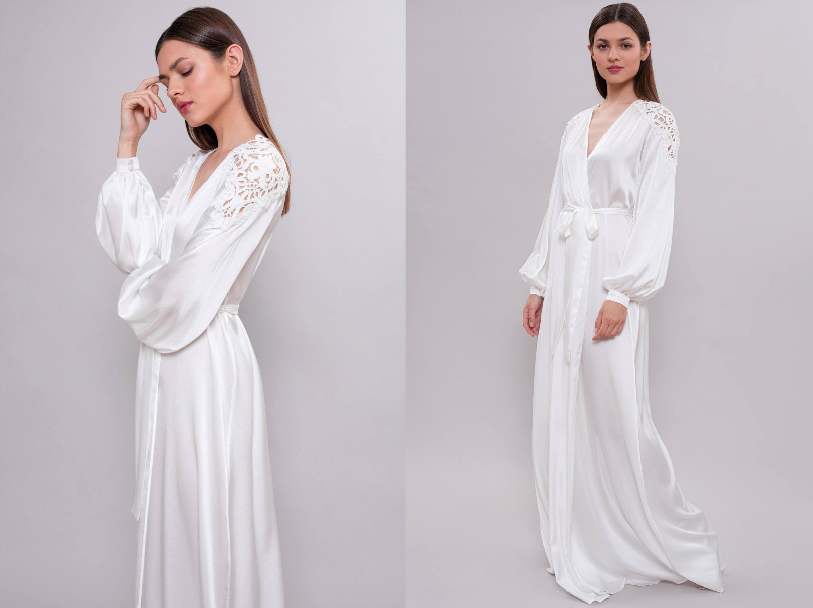 bridal robe silk