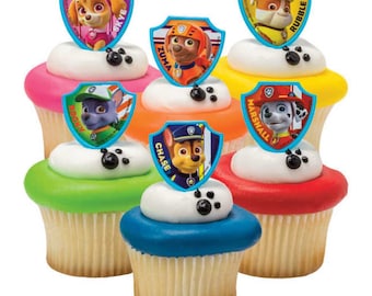 Paw Patrol Cake Toppers (12) Paw Patrol Cupcake Toppers, Paw Patrol Birthday, Paw Patrol Cake Ring, Paw Patrol Party, Paw Patrol Party Favor