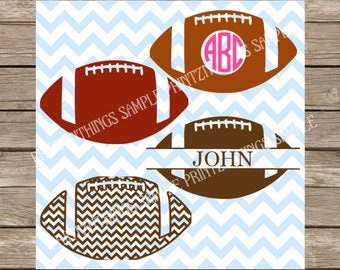 Football svg, Monogram svg, Circle Monogram svg, Sports svg, svg files, svg designs, svg files for cricut, svg silhouette Split monogram svg