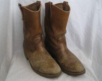Distressed Brown Leather Red Wing Boots Size 9 E