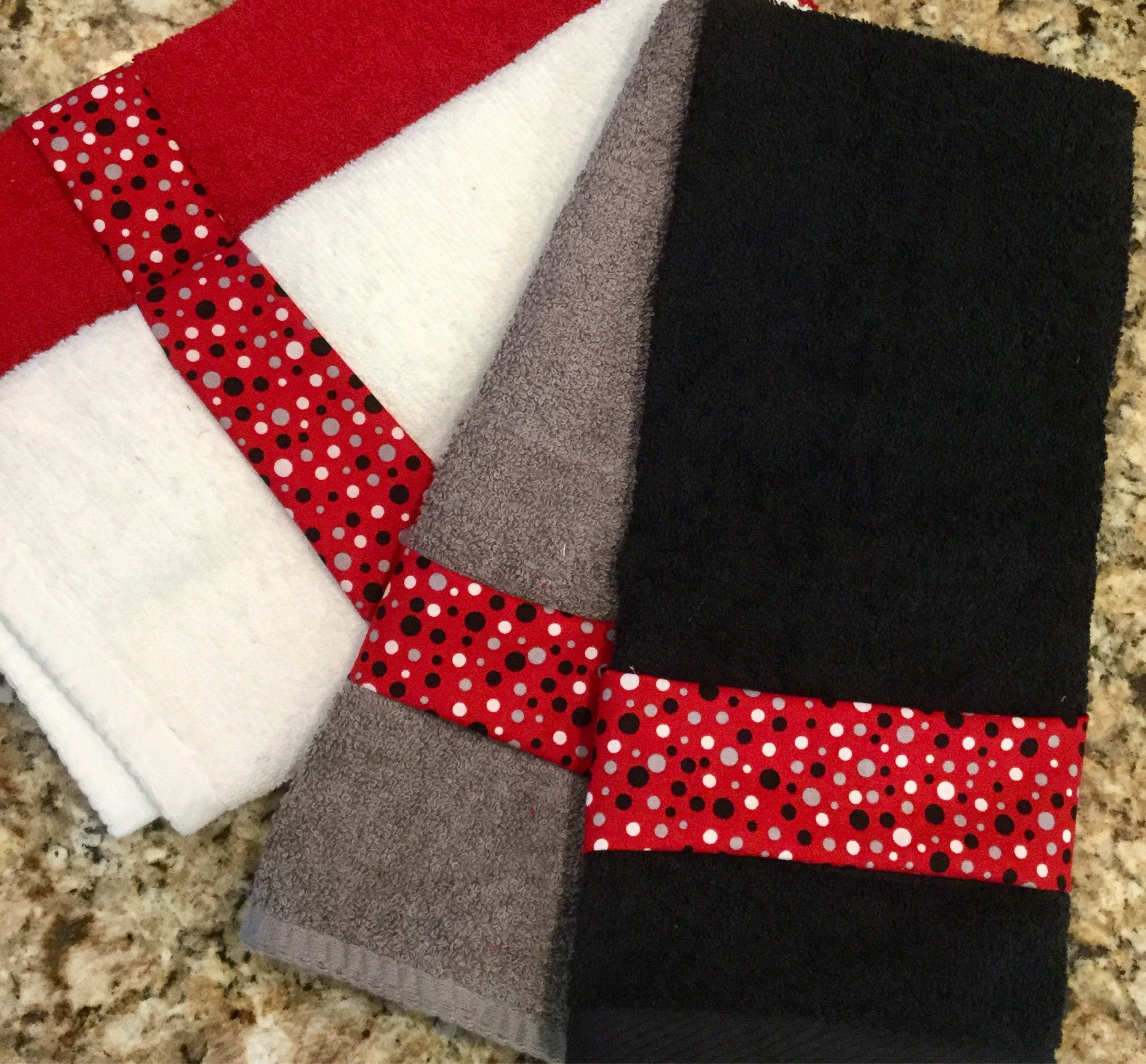 Polka Dot Hand Towel Red Hand Towel Bathroom Decor