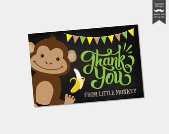Monkey thank you | Etsy