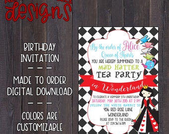 Mad Hatter Tea Party Birthday Invitation