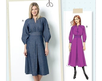 Butterick Pattern B6482 Misses' Raglan Sleeve Dress with Contrast Topstitching
