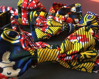 Noeud Papillon double en tissu africain wax imprimé motifs liberty scratch ethnique original fantaisie