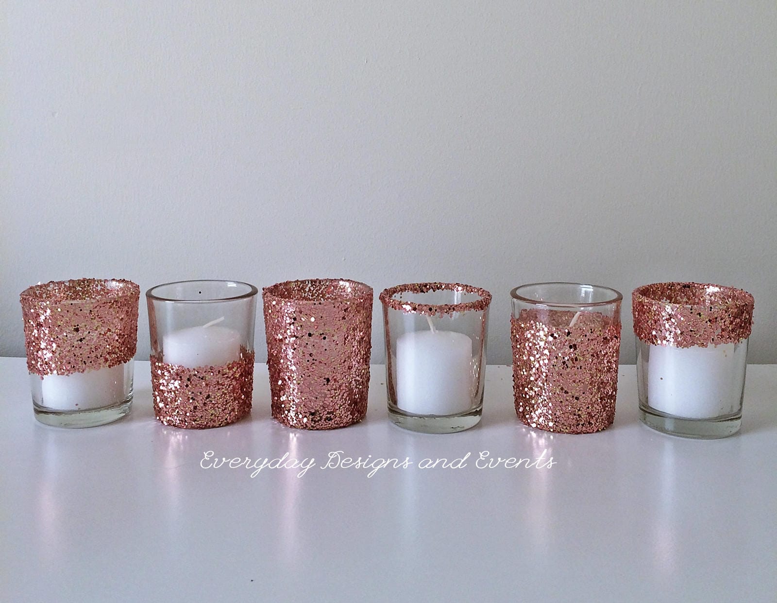 24 rose gold votive candle holders Wedding Centerpiece Rose