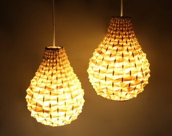 Gourd Shaped Bamboo Pendant Lights-Chandelier lighting-Rustic Lamp Fixtures-Bamboo Lighting-Decor Lighting Fixtures- Set of 3 Lampshade