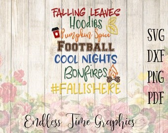 Fall SVG. Fall Cutting File. Pumpkin Spice SVG. Football Svg. Hoodies Cool Nights Svg. Svg Cut File. Autumn Cut File. Fall Shirt Decal. 301