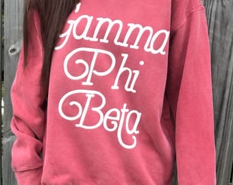 Sorority/School/Team Comfort Colors Crewneck Sweatshirt with Love Story Design