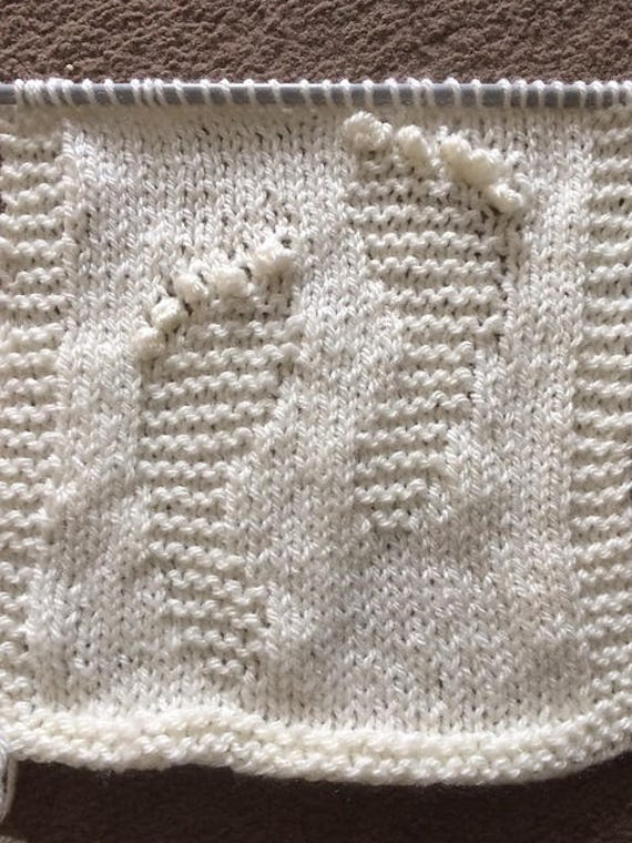 Baby Footprints Blanket Knitting Pattern PDF ONLY.
