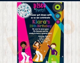 50% Off Retro Disco Party Invitation, Retro 70's Disco Fever Invitations, Disco Party Invitation, Retro Party Invitation, 70's Birthday Part