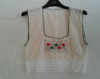 Stock top bambina anni70.Garza indiana.Ricami a mano.7-12 anni/70s kids indian top in stock/Hand embroidery/Gauze/Different sizes/7-12 years
