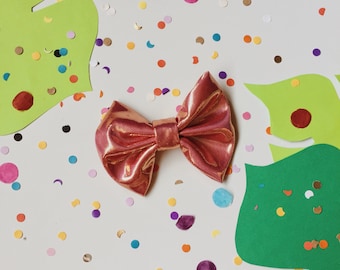 Pink & Gold Holographic Bow Tie