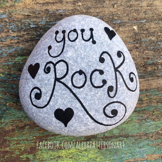 Painted pebble you rock you rock pebble pebbleart stone