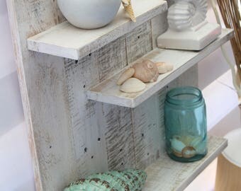 White Pallet Wood Shelf, Wall Decor, White Reclaimed Wood Wall Shelf, White Shelf, Rustic White Shelf, Rustic Shelf, Shelf Decor