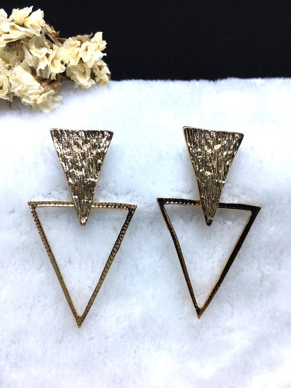 Triangle Earrings Gold Triangle Stud Earrings Geometric