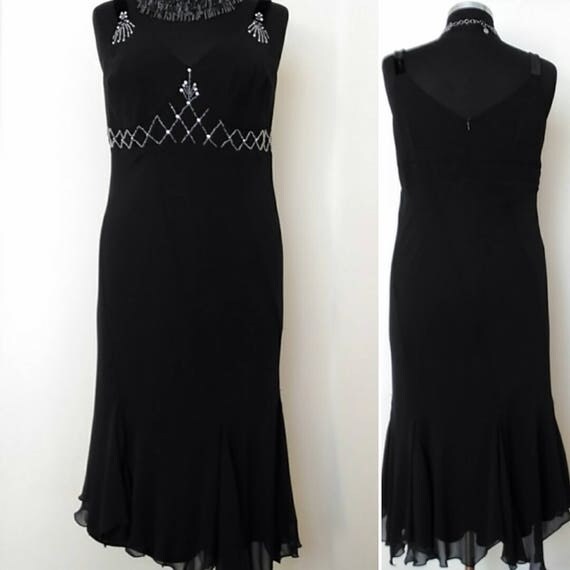 GATSBY Flapper Dress Black Evening Dress Asymmetrical