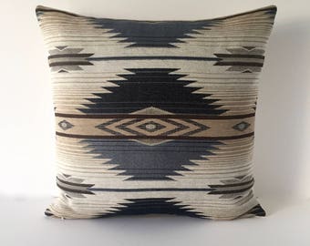 Designer Pillow - Indigo Accent Pillow - Decorative Pillow Cover - Southwest Throw Pillow 20" x 20"