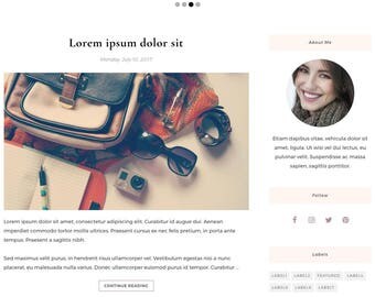 Blogger Template Responsive, Blogger Theme, Premade Blogger Templates, Blogspot Template Minimal, Blogger Blog - Laurette