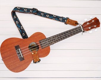 Fabric Flower Retro Style Ukulele Strap 3 in1
