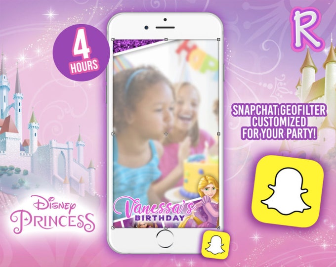 SNAPCHAT Geofilter Customized for Disney Princess - Rapunzel- We deliver your order in record time! Less than 4 hours! disney party. 2017