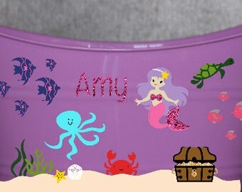 Personalized Bucket - mermaid Party - Personalized Basket - Birthday Party Favors - Kids Buckets