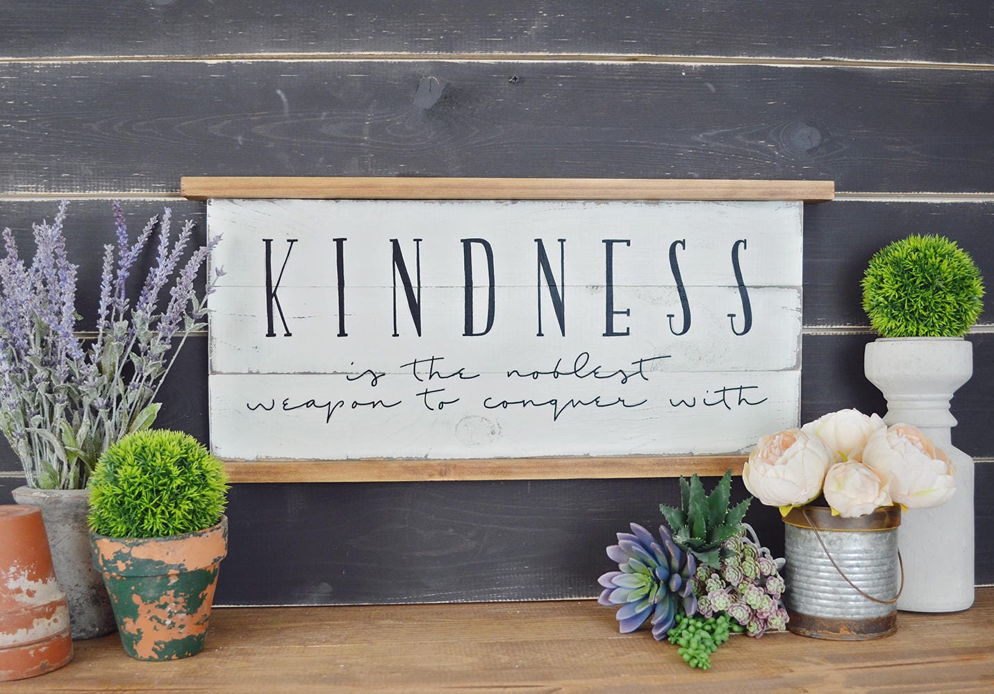 Kindness Rustic Wall Hanging Rustic Home Decor Farmhouse