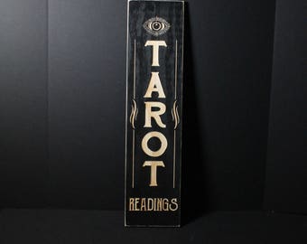 Tarot Readings Wooden Sign | Vintage Style Wicca Witchcraft Fortune Teller