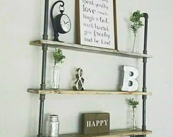 Larger Shelving Unit, Industrial Pipe Shelving- Lots of Options to make it your own!