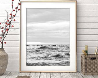 Black and White Photography, Ocean Wall Art, Waves Photo Print, Ocean Print, Large Wall Art, Water Art, Wave Wall Art, Sea Wall Art