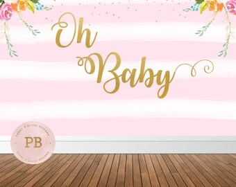 Digital Oh Baby Baby Shower Backdrop, Oh baby Banner, Oh Baby Party, Digital Backdrop, Photography Backdrop, Sweet Table Backdrop