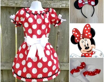 Minnie Mouse Costume, Minnie Mouse Set, Minnie Mouse Halloween, Minnie Mouse Birthday, Minnie Meet & Greet, Red Minnie
